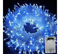 HULX Albero luce Fata 10m 80LED Luci di Natale a LED Batteria (Blu)