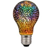 HULX Lampadina 3D per Fuochi D'artificio - Lampadine Decorative E27 AC 85-220V 4W Edison Retrò Stellata per la Casa e le Feste (A60)