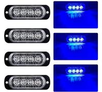 HULX Luci di Posizione per Auto, 4 PZ 4 LED Indicatori di Direzione per Auto Indicatori di Direzione Laterali per Auto 12V 24V (Bianco + Blu)