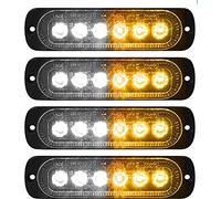 HULX Luci di Posizione per Auto, 4 PZ 6 LED Indicatori di Direzione per Auto Indicatori di Direzione Laterali per Auto 12V 24V (Bianco + Giallo)