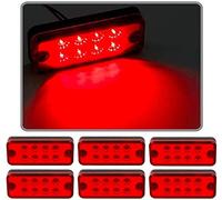 HULX Luci di Posizione per Auto, 6 Pezzi 12V 24V 8 LED Indicatori di Posizione Laterali per Camion Indicatori di Direzione Laterali per Auto (Rosso)