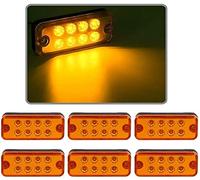HULX Luci di Posizione per Auto, 6 Pezzi 12V 24V 8 LED Indicatori di Posizione Laterali per Camion Indicatori di Direzione Laterali per Auto (Giallo)