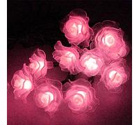 HULX Luci Stringa di Fiori, 5M 20LED Luci a Stringa di Rose Solari Luci a Forma di Fata a Fiori Impermeabili con Modalità 8 (Rosa)