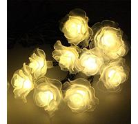 HULX Luci Stringa di Fiori, 5M 20LED Luci a Stringa di Rose Solari Luci a Forma di Fata a Fiori Impermeabili con Modalità 8 (Caldo)