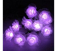 HULX Luci Stringa di Fiori, 5M 20LED Luci a Stringa di Rose Solari Luci a Forma di Fata a Fiori Impermeabili con Modalità 8 (Viola)
