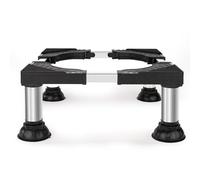 Humagineer Base per Lavatrice con 4 Piedini in Acciaio Inox, Altezza Regolabile da 17.7-21.3cm, Carrello Lavatrice Max Belastung 300KG, Supporto Universale per Frigorifero per Elettrodomestici, Nero