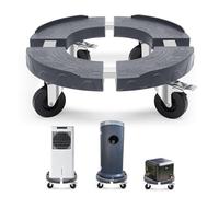 Humagineer Carrello con Freni, Carrello da Carico 220kg, Base Rotonda Regolabile 38-48cm, Supporto Grigio con Ruote 76mm per Purificatore d'Aria, Ventilatore a Colonna, Riscaldatore