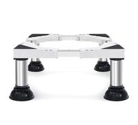 Humagineer Carrello Lavatrice con 4 Piedini in Acciaio Inox, Base per Lavatrice Max Belastung 300KG, Altezza Regolabile da 17.7-21.3cm, Supporto Universale per Frigorifero per Elettrodomestici, Bianco