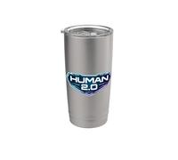 Human 2.0 Biohacking Biohacker Aggiornamento Longevità Futuristico Bicchiere termico in acciaio inox doppia parete