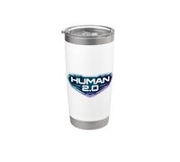 Human 2.0 Biohacking Biohacker Aggiornamento Longevità Futuristico Bicchiere termico in acciaio inox doppia parete