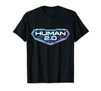 Human 2.0 Biohacking Biohacker Aggiornamento Longevità Futuristico Maglietta
