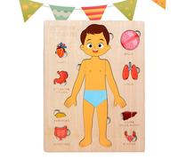 Human Anatomy Kids, Educational Body Puzzle, 8,98 x 7,09 in Wooden Science Toy, Colorful Interactive Design, Authentic Learning Tool for Toddler, Boys, Girls, School, Hospital