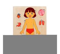 Human Anatomy Kids, Educational Wood Puzzle, Scientific Learning Toy, Durable Colorful Design, Safe Smooth Pieces, Children Travel Boys Girls Youth Hospital School Student Teaching Play