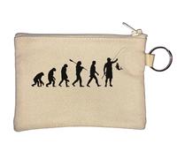 Human Evolution - Portamonete con portachiavi a forma di pesca,