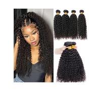 Human Hair 1 3 4 Pacchetti di Capelli Afro Ricci Remy Indiani Ricci Crespi Tessitura Umana Extension Hair Extensions(14 16 18 20)