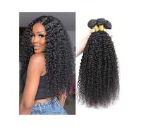 Human Hair 1/3/4 pezzi di extension for capelli ricci Remy, capelli umani mongoli ricci crespi Hair Extensions(16 16 16 16)