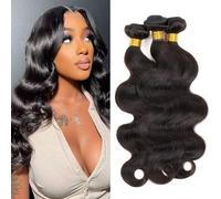 Human Hair Bundles Estensioni per capelli umani Ondulato Hair Extensions Body Wave Unprocessed Brazilian Virgin Raw Weave Bundles Human Hair Extensions for Women Natural Black 20 22 24 Inches 210g