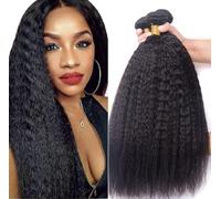 Human Hair Bundles Natural Hair Bundles Capelli Umani Unprocessed Virgin Brazilian Women Hair 3 Bundles Kinky Straight Yaki Weave Hair Extensions Natural Human Hair Natural Color 24 24 24 Inches 300g