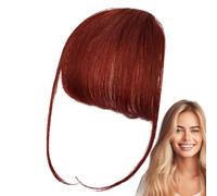 Human Hair Clip On Bangs - Smooth Natural Shade Fringe, Neat Full Bang Add