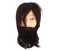 Human Hair Mannequin Head for Hairdressing Practice | Realistic Male Training Head for Styling / Cutting / Coloring | 25cm Hair & 10cm Beard, Stylist Training Tool