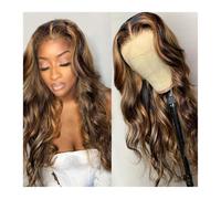 Human Hair Parrucca frontale in pizzo con parte a T in capelli umani, parrucche brasiliane Remy ondulate e ricce for donne nere, pre-pizzicate, parrucca frontale in pizzo con onda del corpo da 8-34 po