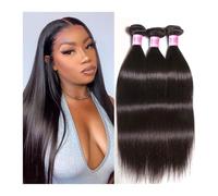 Human Hair Straight Bundles， 8-30 Inch Weave Brazilian HairExtensions Can Be Dyed Quick Weave(Natural Color,1 piece 14inch)