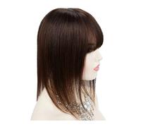 Human Hair Topper, base 13x13 cm, for donne con capelli diradati Capelli Estensioni(8inch,Dark brown)