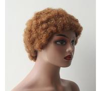 Human Hair Wigs Parrucca Parrucche for capelli umani Bob ricci Colore for donne Parrucca corta Pixie Cut Parrucca for capelli umani Naturale Parrucca Riccia(Medium Brown)