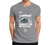 Human Initialized Cyberpunk Eye Japan Y2K - Maglietta da uomo, grigio., S