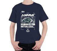 Human Initialized Cyberpunk Eye Japan Y2K Maglietta per bambini, blu navy, 140