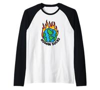 Human Sucks - Riscaldamento Globale Cambiamento climatico Terra Maglia con Maniche Raglan