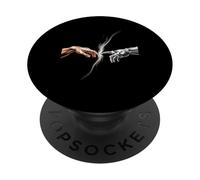 Human Touch Incontra AI Creazione Divertente Parodia Robot Art Mashup PopSockets PopGrip Adesivo