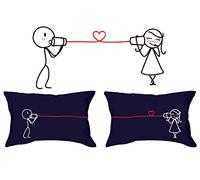 Human Touch, Love Whispers - Federe per cuscino romantiche, per lui e per lei, colore: blu