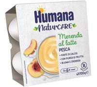 Humana Merenda al latte gusto pesca – 4 pezzi da 100 g