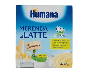 Humana Merenda al Latte Gusto Banana 4 x 100g