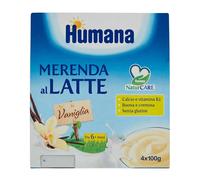 Humana Merenda al Latte Gusto Vaniglia confezione da 4X100gr