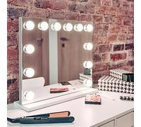 HUMANAS HS-HM02 - Specchio da trucco con illuminazione a LED, colore: Bianco