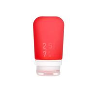 humangear GoToob+ - Bottiglie da viaggio ricaricabili in silicone con tappo di bloccaggio, Rosso, Medium (2.5oz), GoToob+ - Bottiglie da viaggio ricaricabili in silicone con tappo di bloccaggio