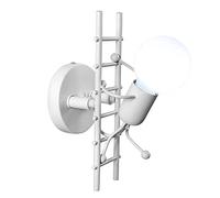 Humanoid creative applique da parete moderna arte decorativa faretti murali industriali lampada max 60W E27 Lampadina per camera da letto camera dei bambini corridoio ristorante scale (bianco)