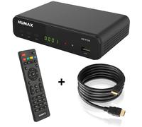 Humax HD Fox Ricevitore satellitare digitale HD Fox 1080P Digital HDTV SAT con alimentatore di rete da 12 V per campeggio - Astra preinstallato - HDMI, SCART