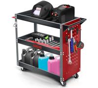 Humberg Carrello portautensili - 3 livelli con 6 ganci - portata fino a 300 kg - acciaio alluminio 80 x 35 x 73 cm