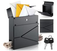 Humberg Cassetta delle lettere - Acciaio - Resistente alle intemperie - Richiudibile - Giornale - 37 x 37 x 11 cm - Antracite
