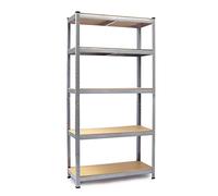 Humberg Scaffalatura per immagazzinaggio, scaffalatura per cantina, officina, 2 in 1, 180 x 90 x 40 cm, con 5 ripiani, carico massimo 500 kg