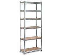 Humberg Scaffalatura per magazzino, magazzino, officina, resistente, 2 in 1, 222 x 90 x 40 cm, con 6 ripiani, portata massima 600 kg