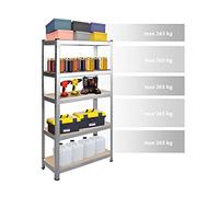 Humberg Scaffale per carichi Pesanti, Materiale a Base di Legno Metallo, Argento, 40x90x180 Strong