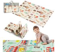 HUMBI Tappetino da gioco per bambini, tappetino per gattonare, in schiuma XPE, double face, piatto, impermeabile, extra dimensione, antiscivolo, 120 x 180 cm