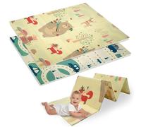 Humbi Tappeto bambini, tappetino per gattonare, schiuma XPE, bifacciale, barra piatta, impermeabile, extra large, tappeto per bambini, antiscivolo, 120x180 orsetti, volpi e macchinine