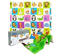 Humbi Thick - Tappetino educativo 2 in 1 in schiuma XPE, 200 x 180 cm (animali/giraffe)