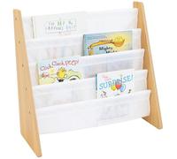 HumbleCrew Libreria Bambini Elegante: Scaffale 4 Ripiani per Libri, Design Naturale/Bianco, Perfetta per Camerette Stile e Letture Creative