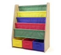 HumbleCrew Libreria Bambini Vivida: Scaffale 4 Ripiani per Libri, Colori Primari Allegri, Perfetta per Camerette Creative e Organizzate dei Piccoli